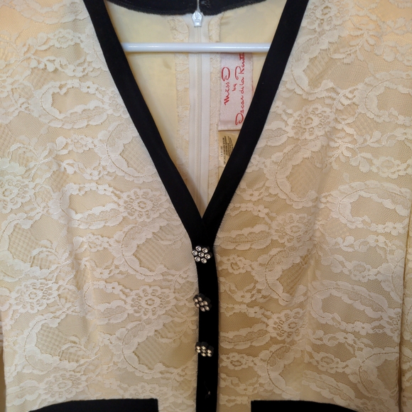 Vintage Miss O by Oscar de la Renta Lace & Velvet Dress Size Small - Picture 2 of 13